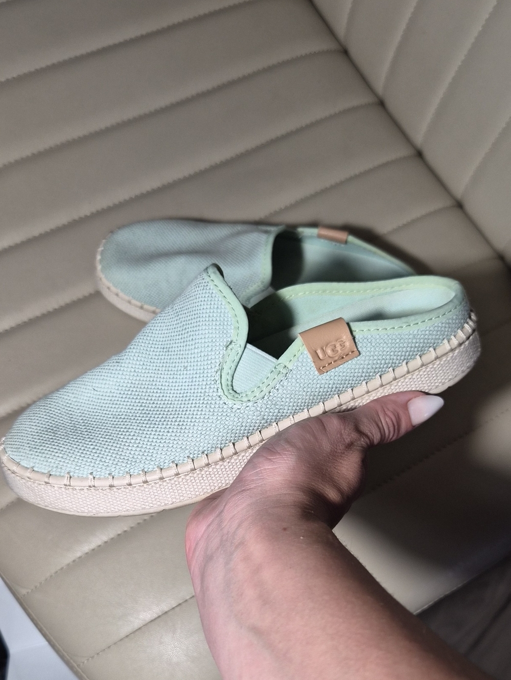 UGG Light Mint Slip-On Women’s Espadrille Sneakers Womens 6